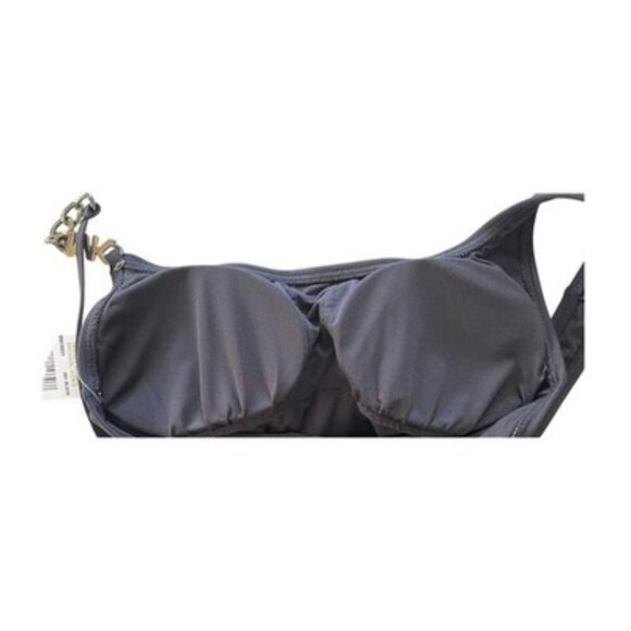 Michael Kors Logo Chain Scoopneck One Piece Black Swimsuit Size 4 $122 NWT - Picture 3 of 5